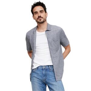 Grey Banana Republic Linen Button Up Polo Shirt (S)